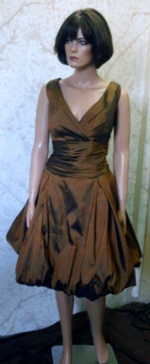 brown v neck bridesmaid dresses knee length